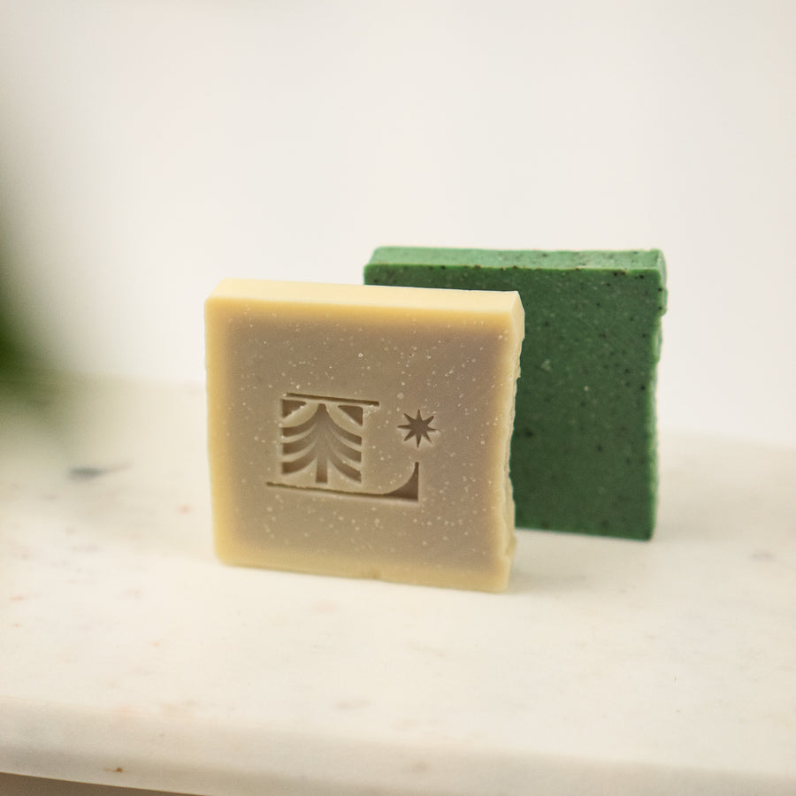 Gentle and exfoliating soaps duo with balsam fir and eucalyptus - Les Loges